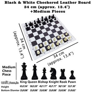 SEIPTING Portable Folding PU Chess Board Game Set