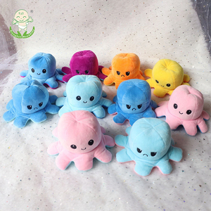 Cute Reversible Plush Octopus Doll- Flip To Show Different Moods Adorable Stuffed Toy For Kids Decor