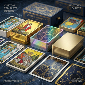 Custom Tarot Cards Printing 350gsm Black Core Deck Luxury Box